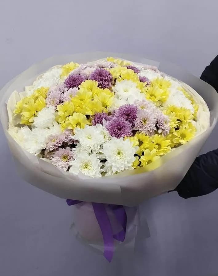 Букет из кустовых хризантем — слайд 1